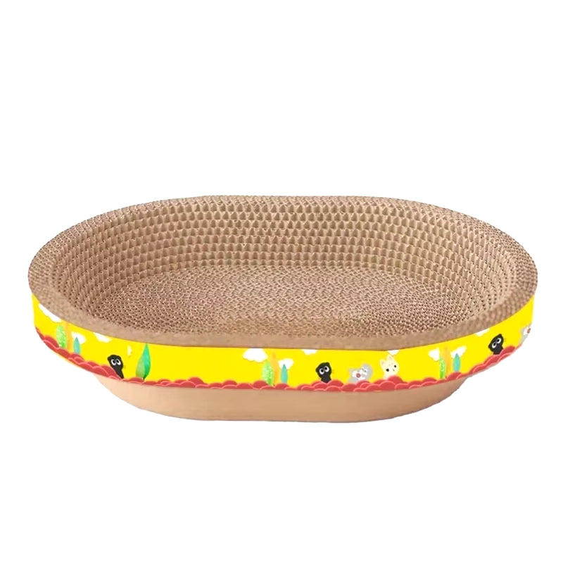 Cat Scraper Cat Scratching Board Claw Grinding Toy Oval Corrugated Box Wear-Resistant Cat Nest Pets Accessories Scraper for Pets