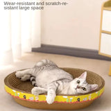 Cat Scraper Cat Scratching Board Claw Grinding Toy Oval Corrugated Box Wear-Resistant Cat Nest Pets Accessories Scraper for Pets