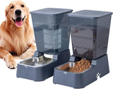 Pets Auto Feeder 3.8L,Food Feeder and Water Dispenser Set for Small & Big Dogs Cats and Pets Animals (Grey)