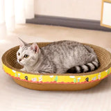 Cat Scraper Cat Scratching Board Claw Grinding Toy Oval Corrugated Box Wear-Resistant Cat Nest Pets Accessories Scraper for Pets