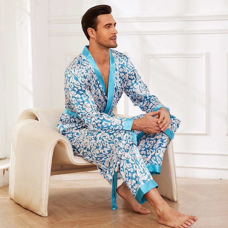 Men's Fall Thin Long Sleeve Pajamas