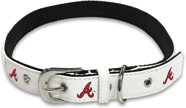 MLB Dog Collar Atlanta Braves New Signature PRO Pvc-Leather Premium Pet Collars Extra Tough & Durable! Super Stylish! Size: Medium Adjustable 16-20" Length X 1" Width